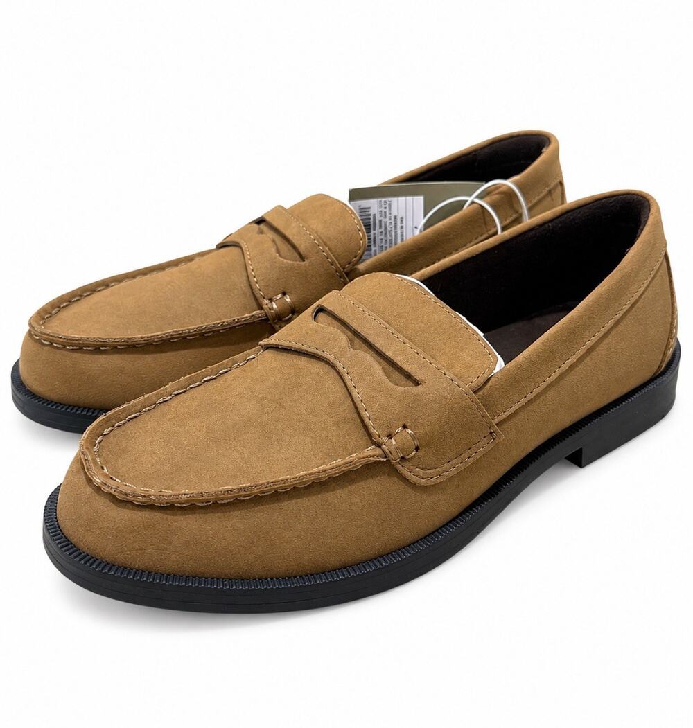 Goodfellow & Co Men’s Size 7 Brown Penny Loafers Faux Suede Slip On Shoes NWT